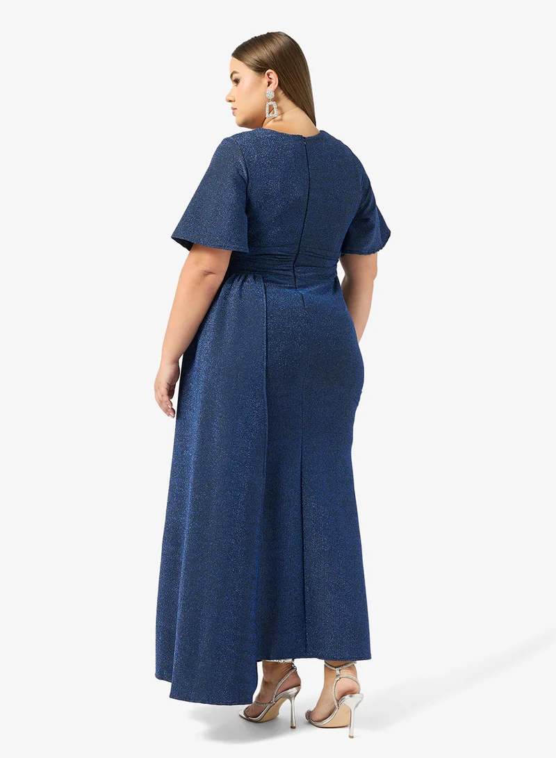 Ella Plus Plus Size Drapped Dress With Waist Ruching
